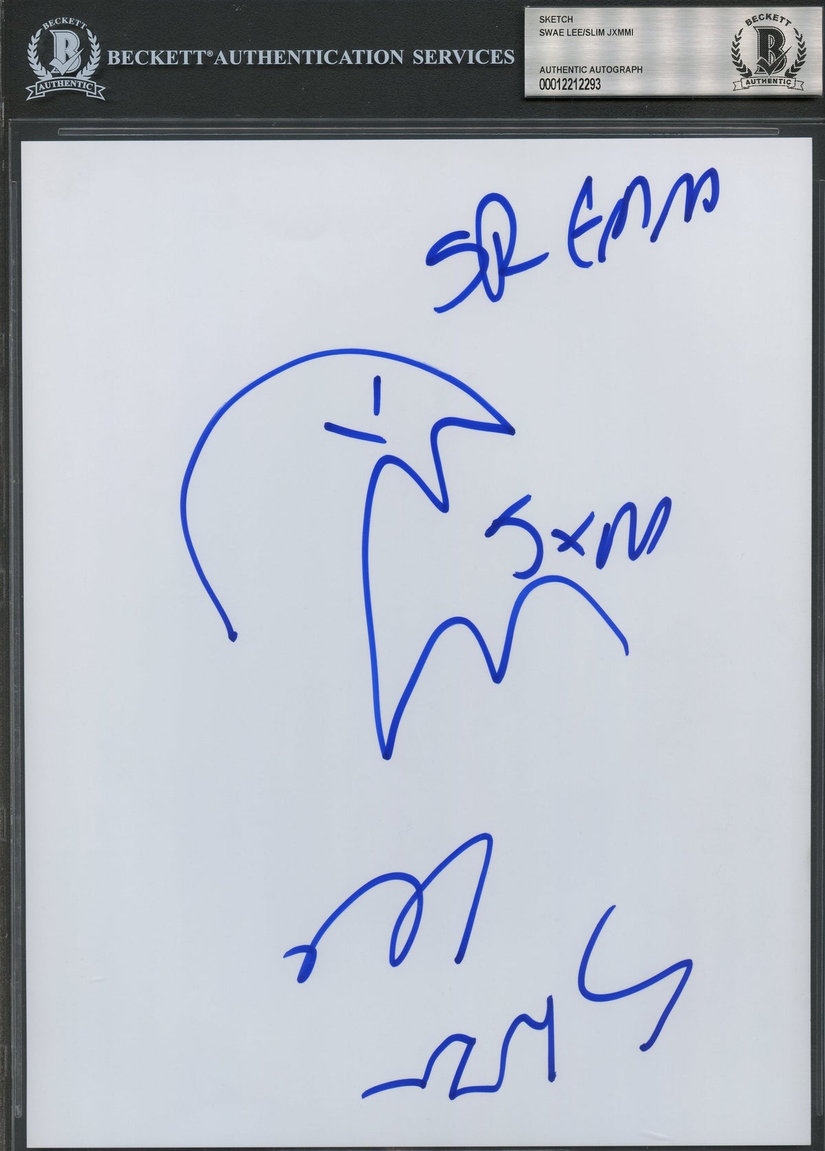 Swae Lee Slim Jxmmi Rae Sremmurd signed 8X10 Sheet BAS Beckett slabbed