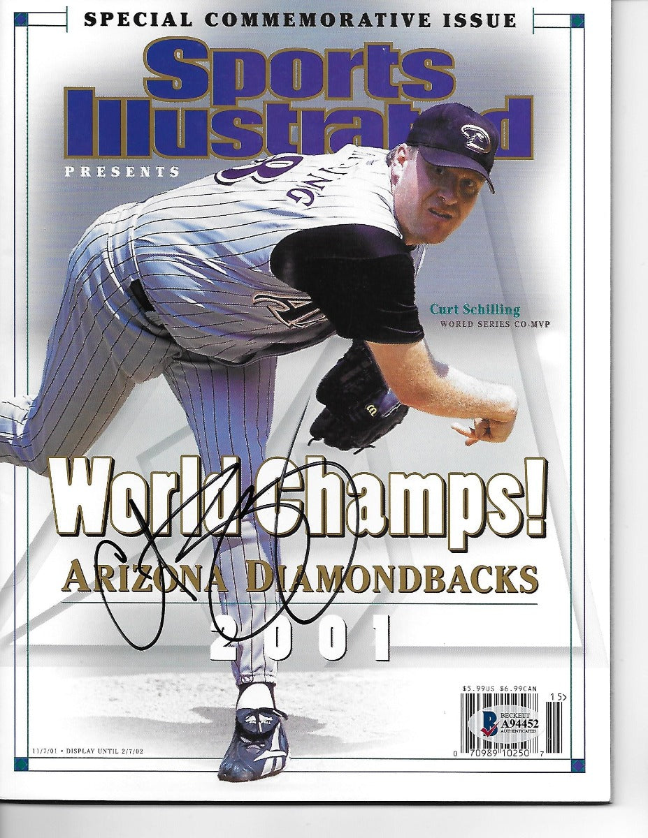 Curt Schilling Autographed Arizona Diamondbacks 2001 World Champs Sports Illustrated 11/7/01 Beckett Authenticated