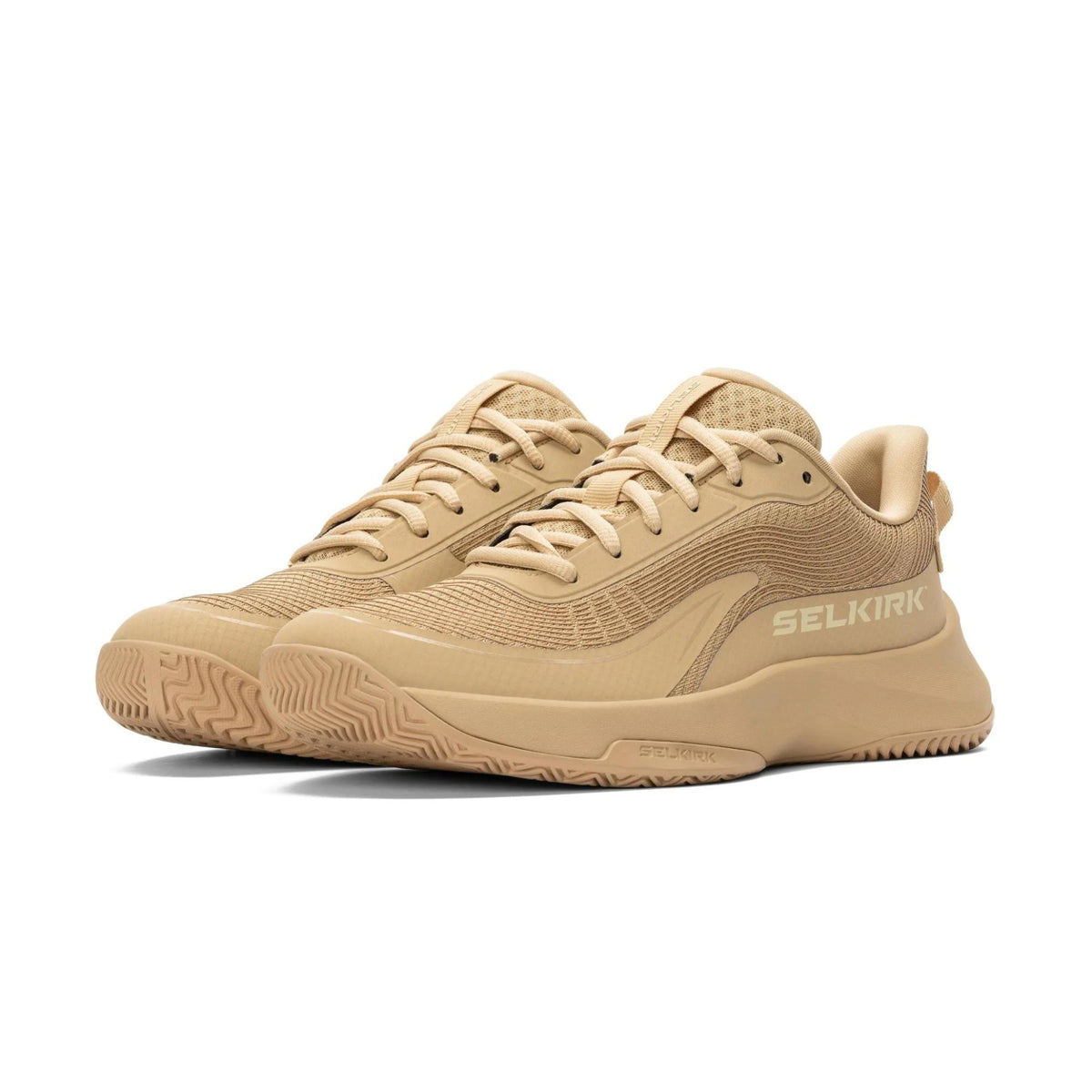 Selkirk Sport men’s CourtStrike Pro pickleball shoes with lace-up closure, cushioned sole, and low-cut athletic design, shown as a pair.