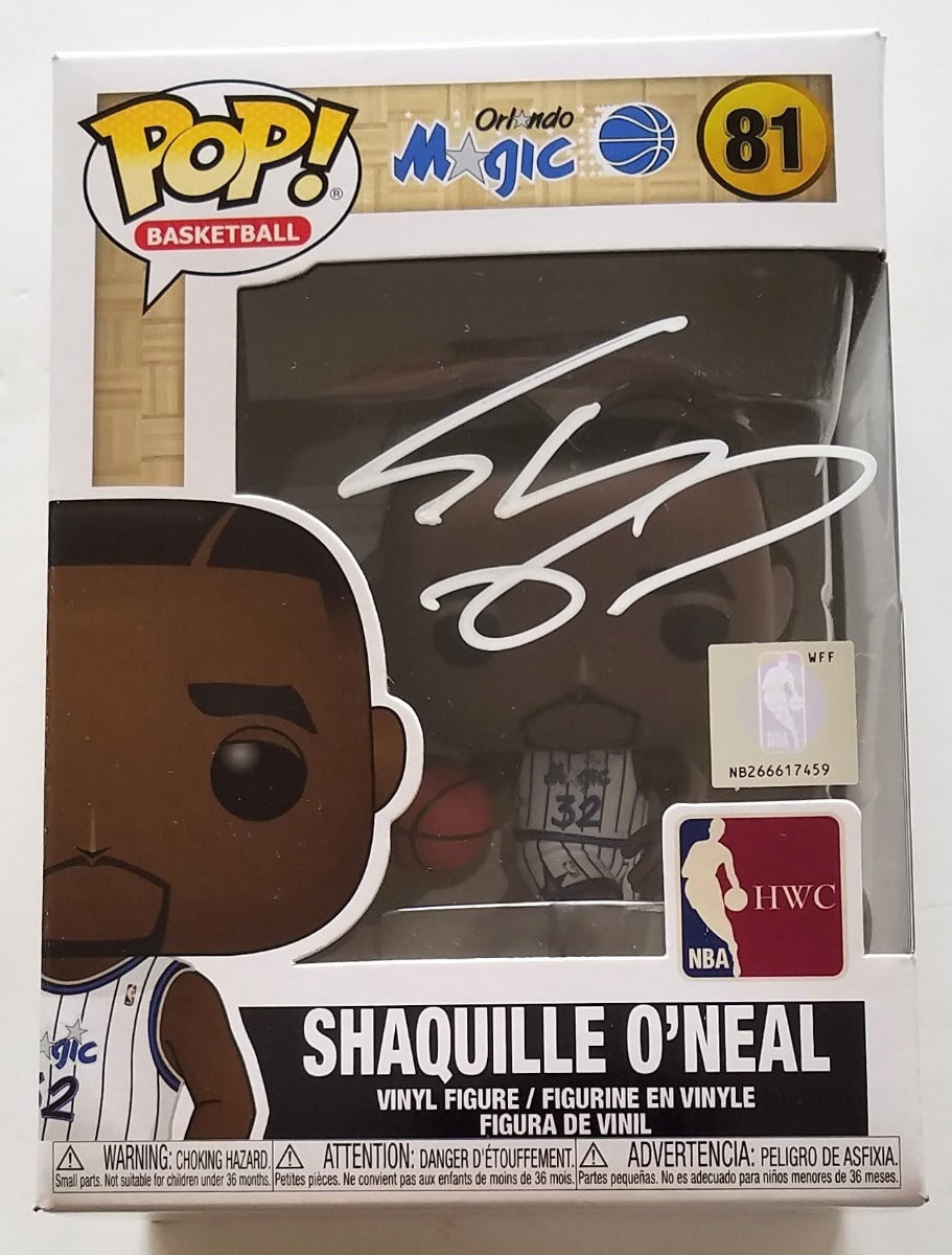 Shaquille O'Neal Autographed Orlando Magic Funko Pop Beckett Witnessed White Paint