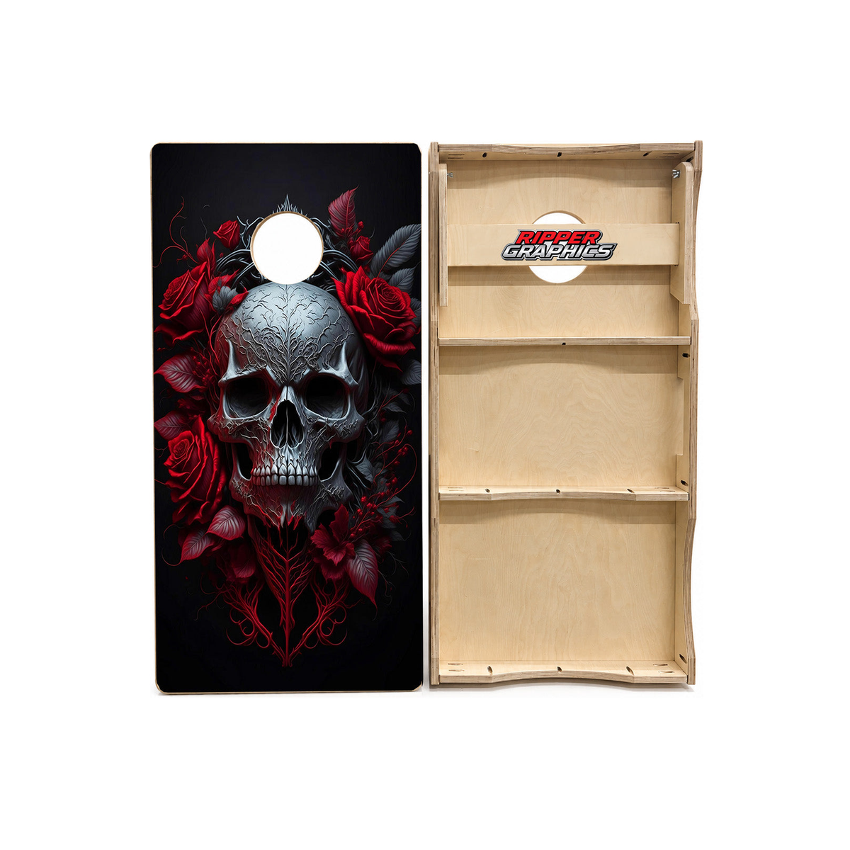 Skull Roses Cornhole Design product photo