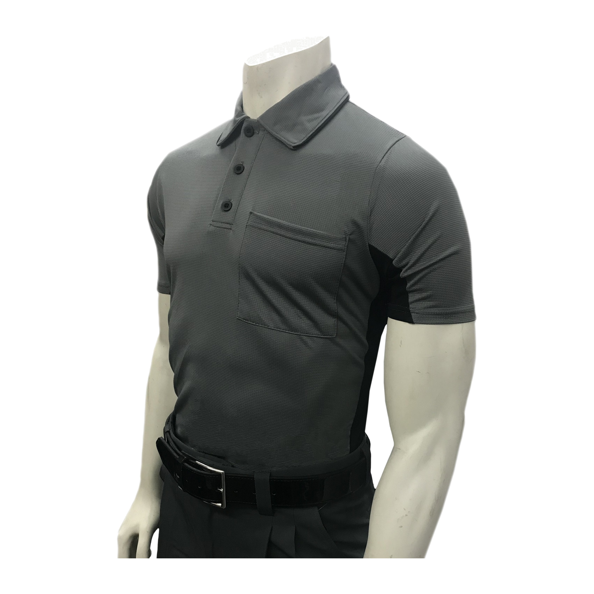 SMITTY USA-312 MLB Style Short Sleeve with Side Panels Baseball Umpire in Charcoal with Black Side Panels - front view