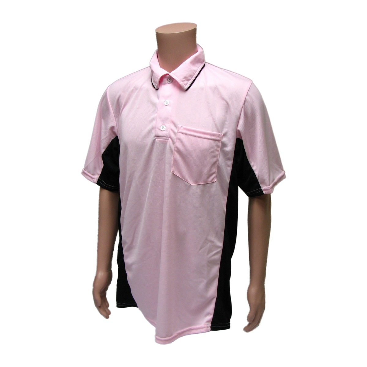 SMITTY USA-312 MLB Style Short Sleeve with Side Panels Baseball Umpire in Pink with Black Side Panels - front view