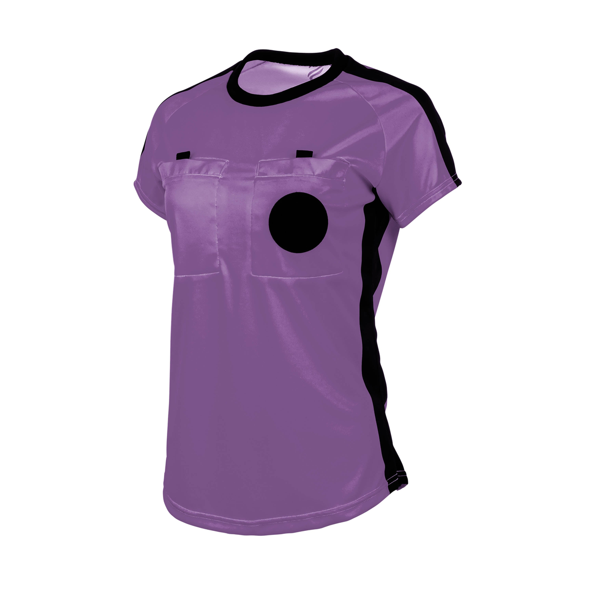 Smitty USA-902-College Women's Collegiate Soccer Referee Short Sleeve Shirt USA in Purple - front view