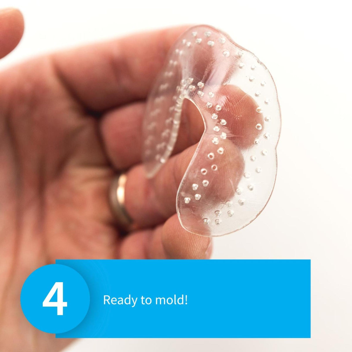 Instant heat pack for molding dental night guard with instructions printed on the front.