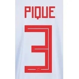 Spain 2018 Away Pique #3 Jersey Name Set