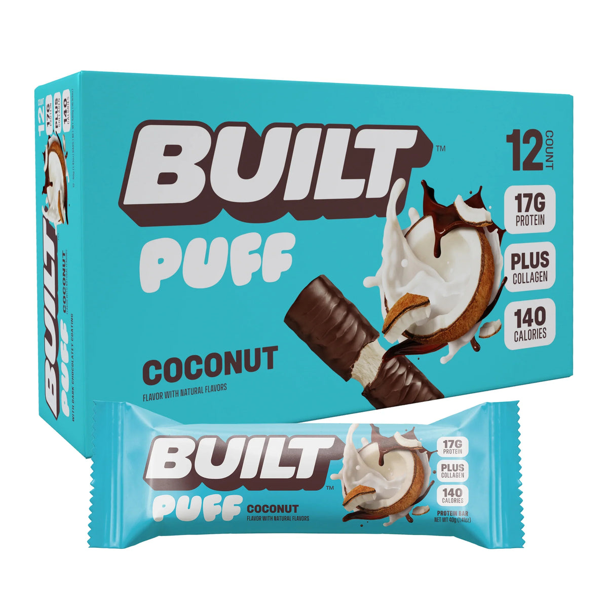 Built Bar Coconut Protein Puffs, 1.41 oz (Case of 12)
