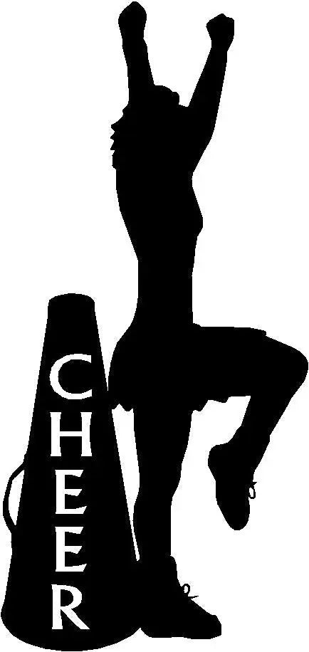Cheerleader and Cheer Cone - Sport Silhouettes Wall Art
