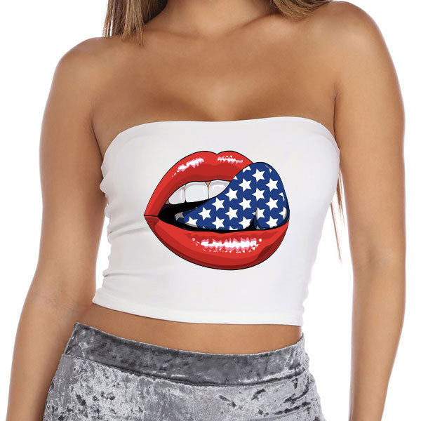 USA Star Lips Tube Top