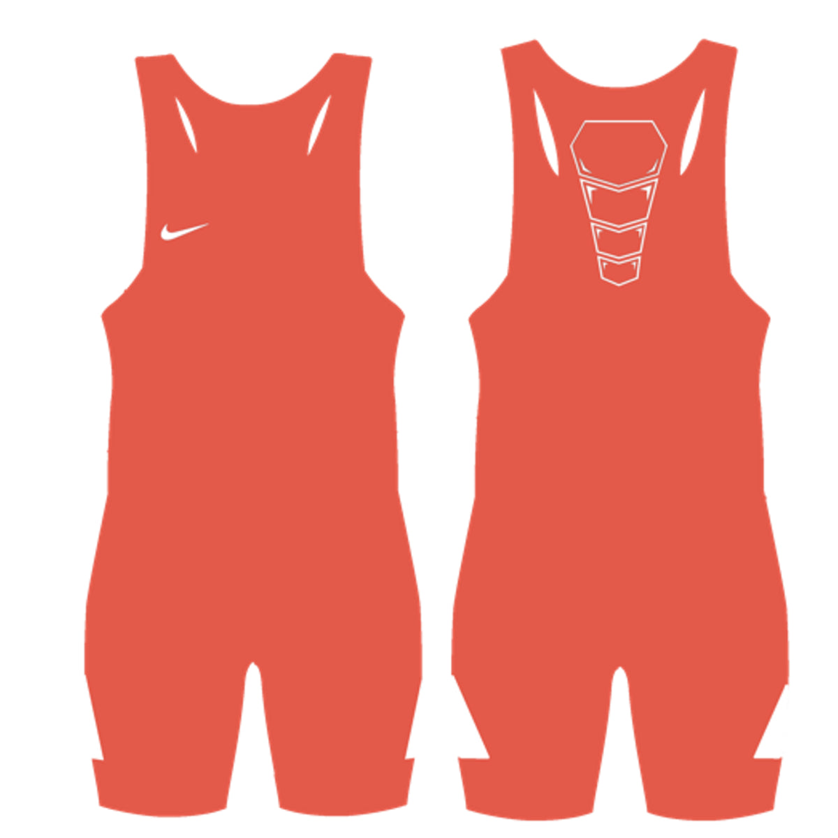 Nike Grappler Elite Orange/White Wrestling Singlet
