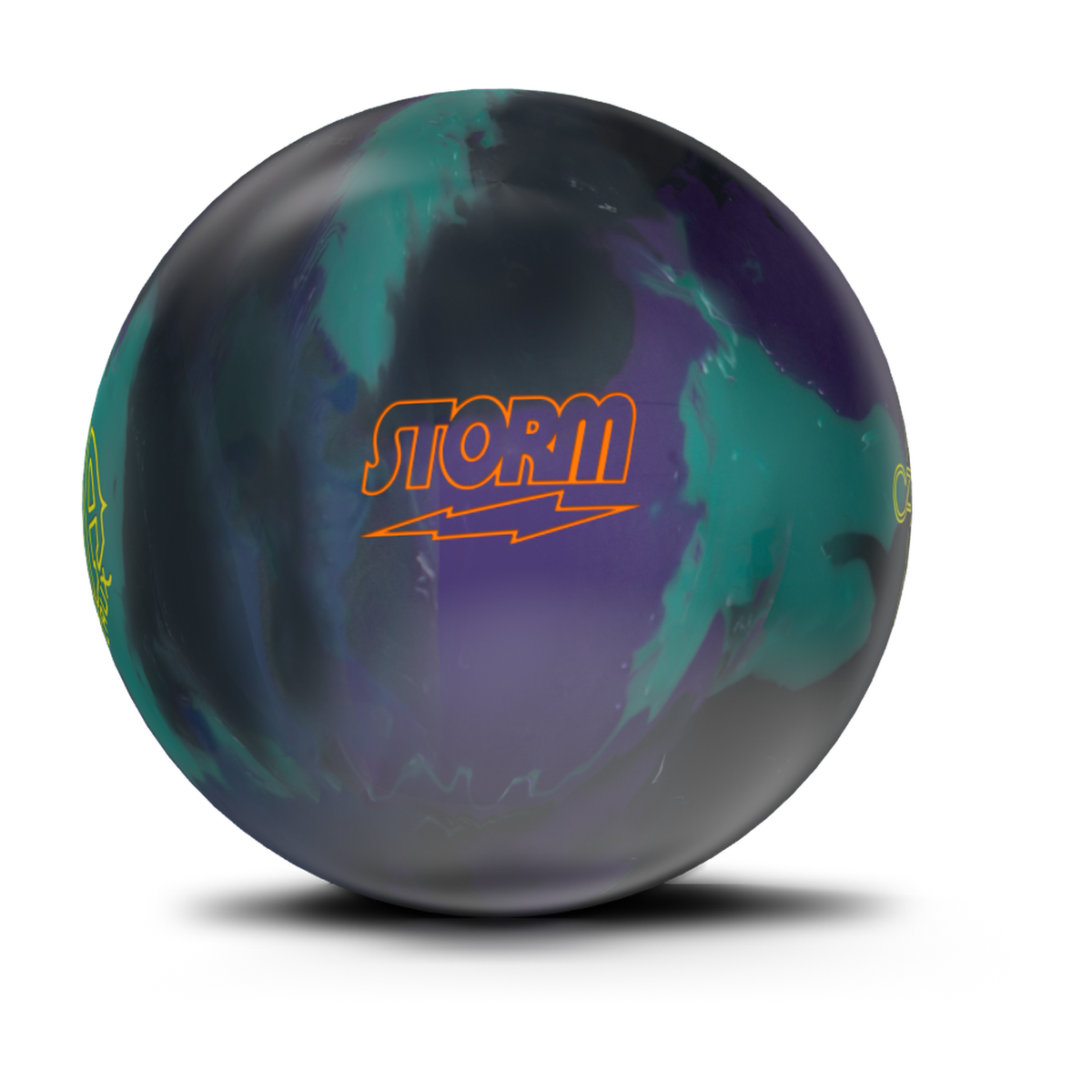 Storm Alpha Crux Bowling Ball in Black Turquoise Violet - back view