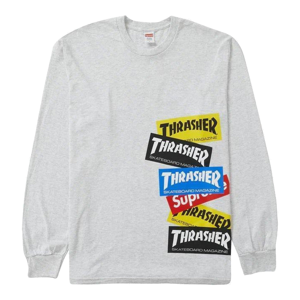 Supreme Thrasher Multi Logo L/S Tee Ash Grey