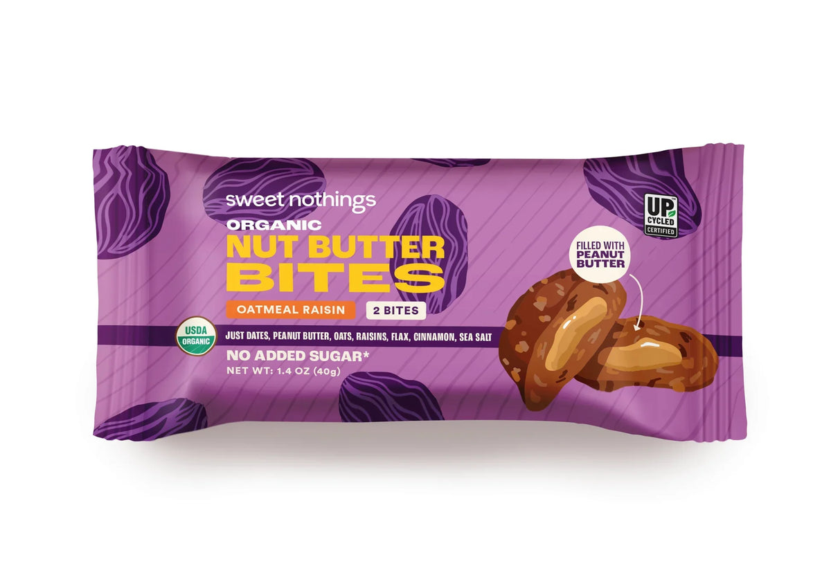 Sweet Nothings Organic Oatmeal Raisin Peanut Butter Bites, 1.4 oz (Case of 12)