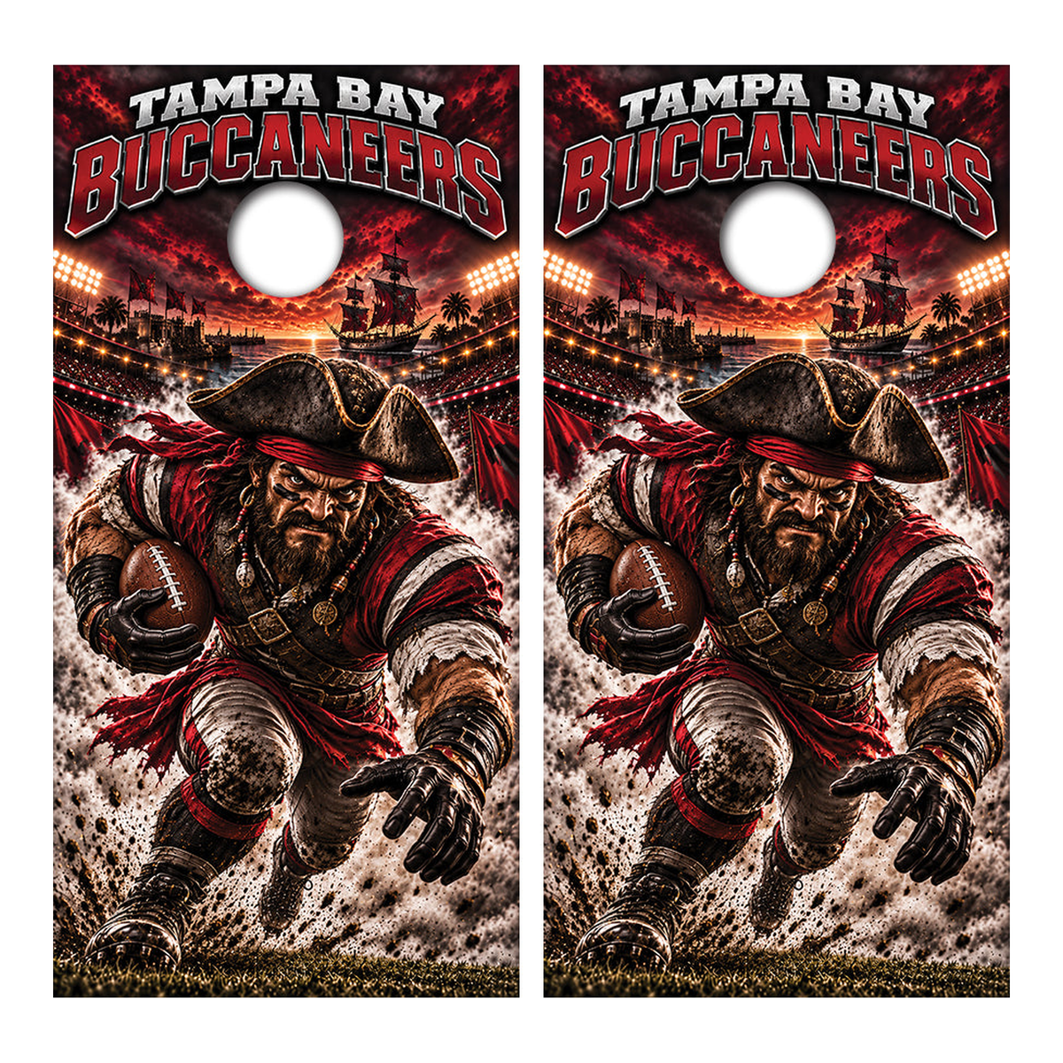 Tampa Bay Buccaneers Football Inspired Cornhole Design - Corn5262 - Great Call Athletics