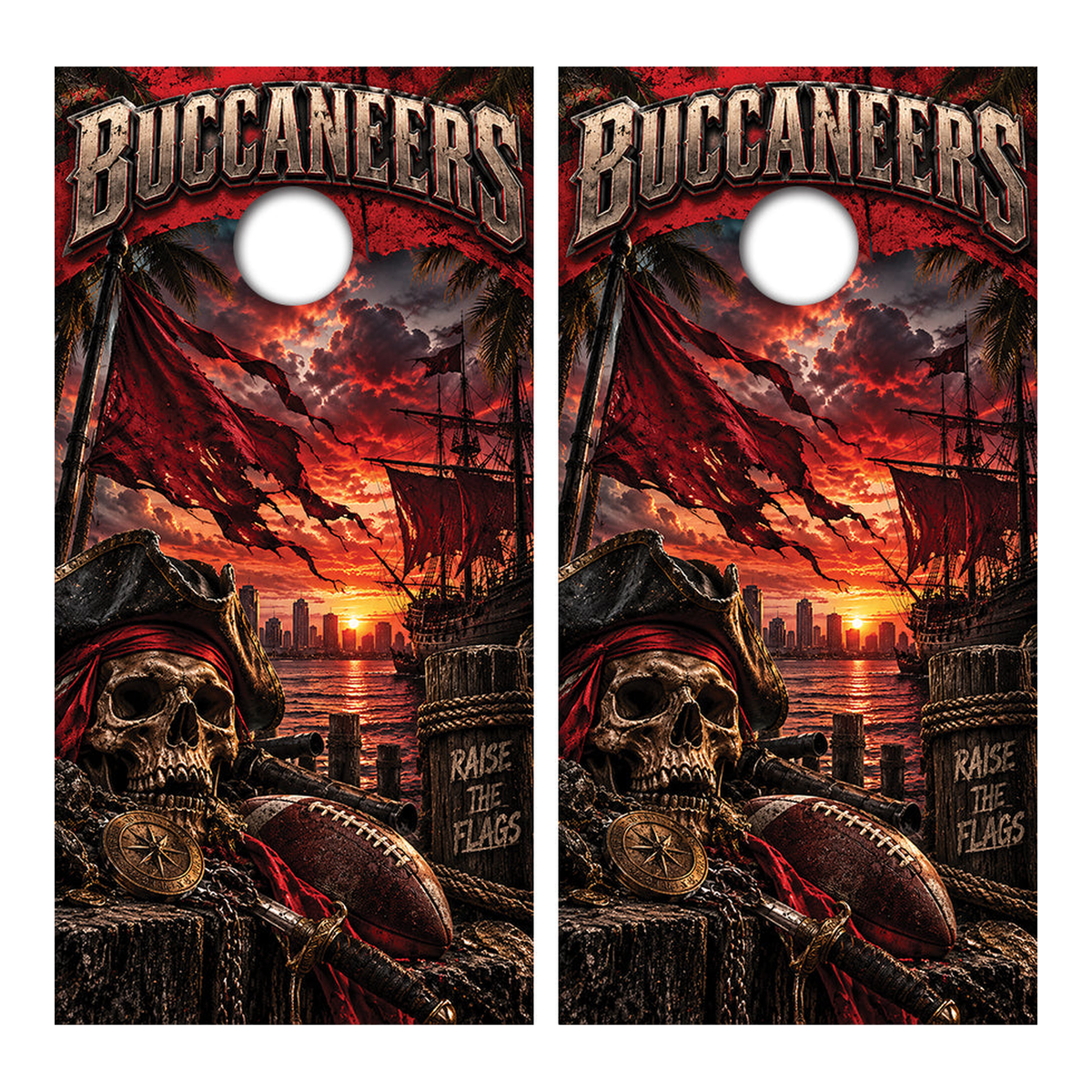 Tampa Bay Buccaneers Inspired Cornhole Design - Corn5248 - Great Call Athletics