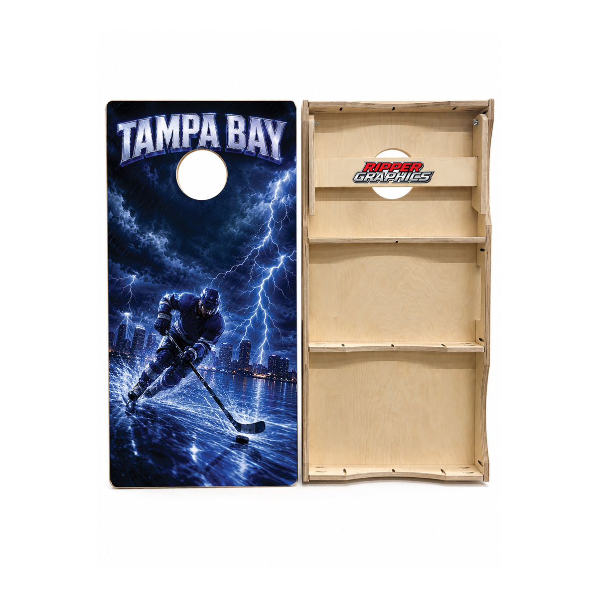 Tampa Bay Lightning Inspired Cornhole Design - CH5174 - Great Call Athletics