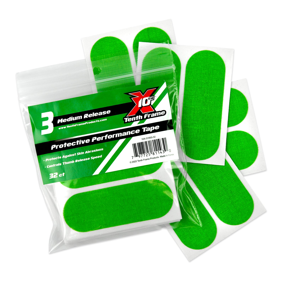 Tenth Frame Protective Performance Tape in 3 Medium Green - primary view