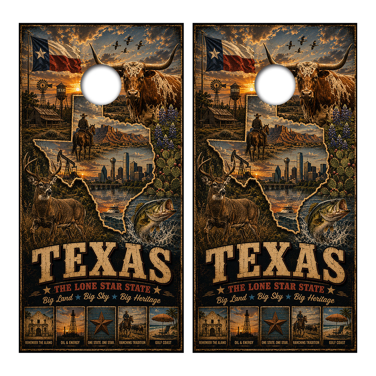 Texas The Lone Star State Cornhole Design - Corn5081 - Great Call Athletics