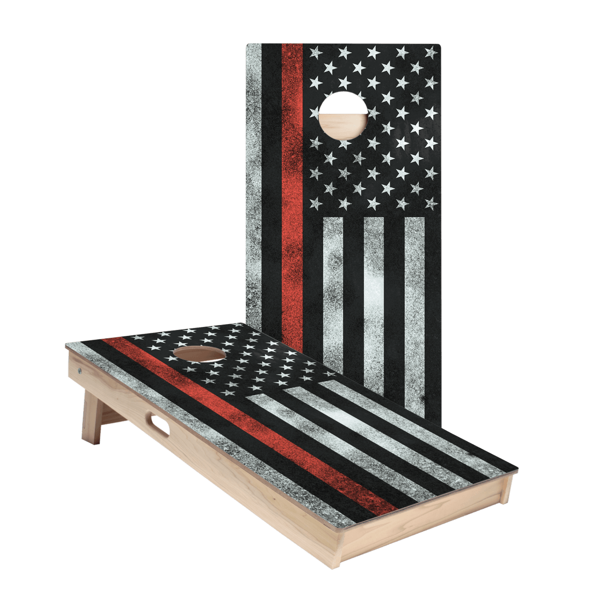 Thin Red Line Star Cornhole Boards