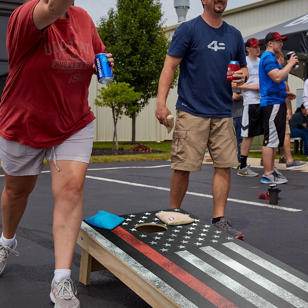 Thin Red Line Star Cornhole Boards - View 3