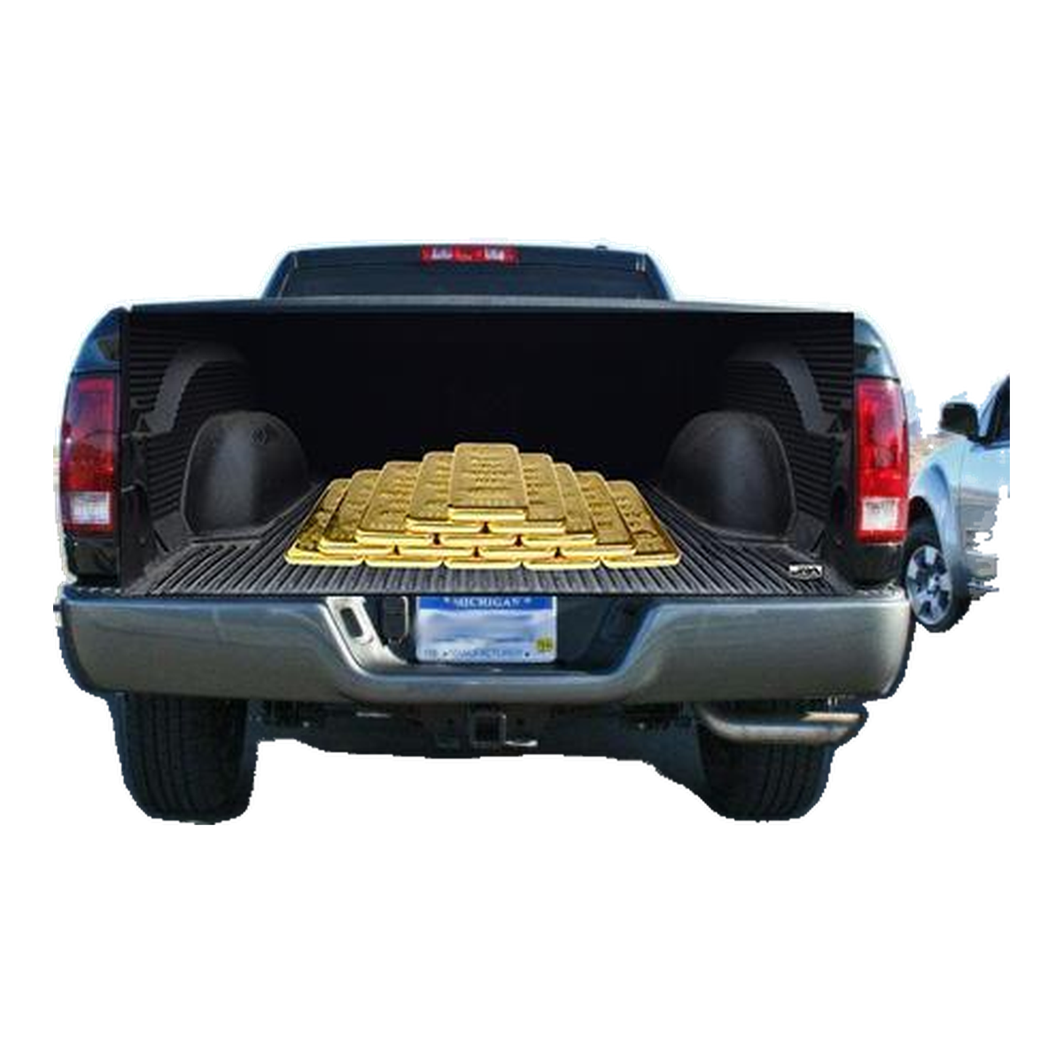 Thin Solid Gold Bars Chest Tailgate Wrap Vinyl Graphic Decal Sticker Wrap product photo