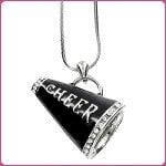 Rhinestone Cheer Megaphone Necklace