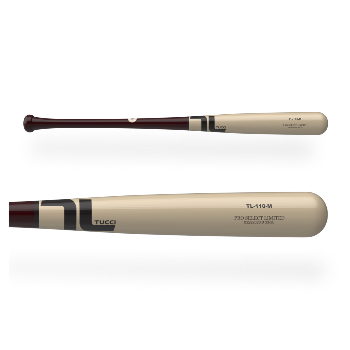 TUCCI TL-110 Pro Select Limited Wood Bat in Black Cherry/Gold/Natural