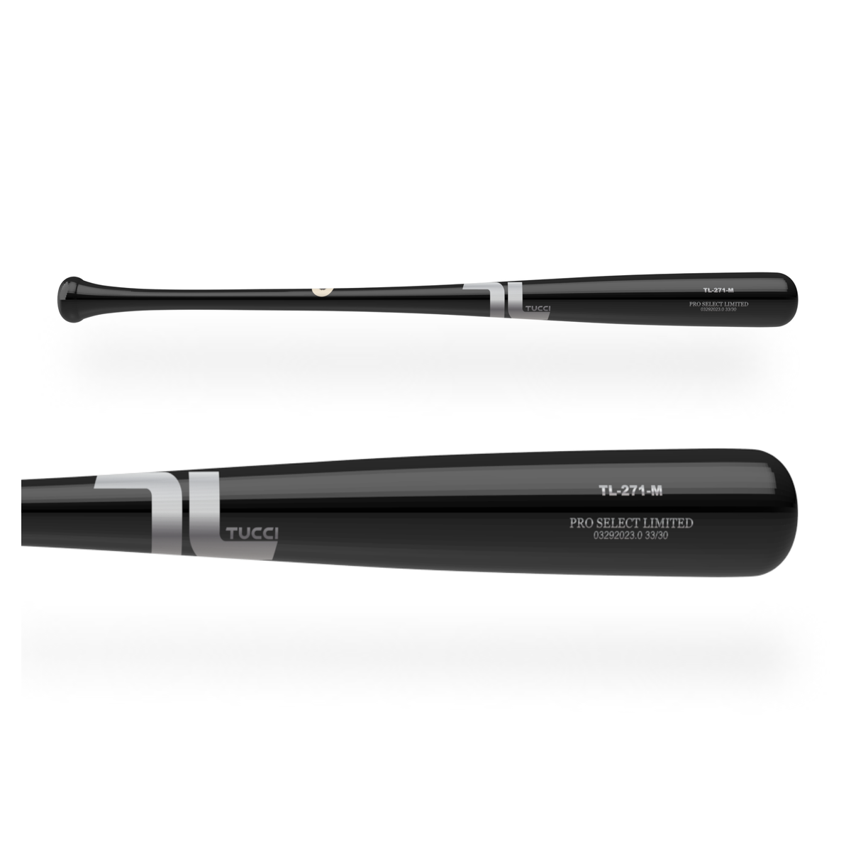 TUCCI TL-271 Pro Select Limited Wood Bat - Black in Black/Silver/Black