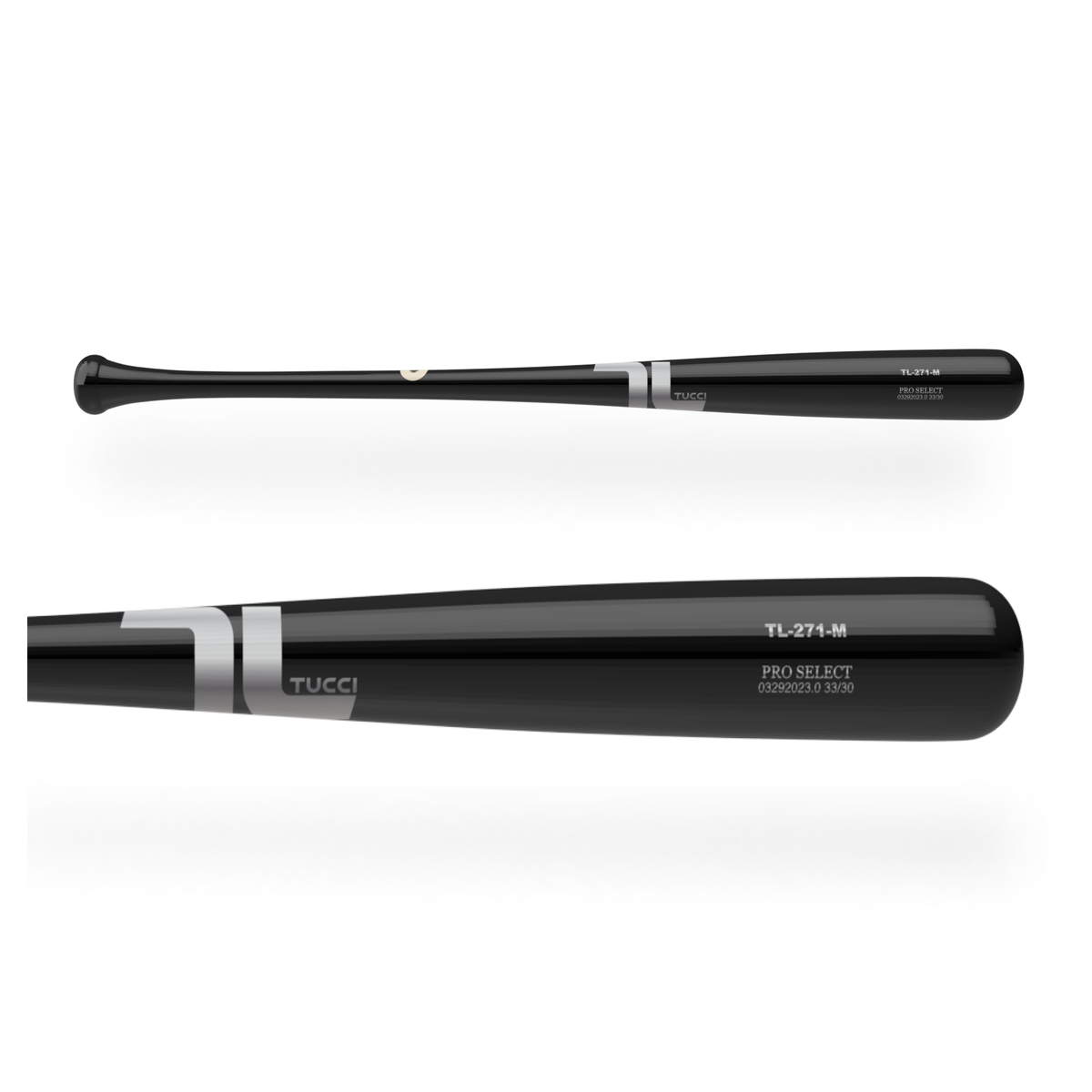 TUCCI TL-271 Pro Select Wood Bat in Black/Silver/Black