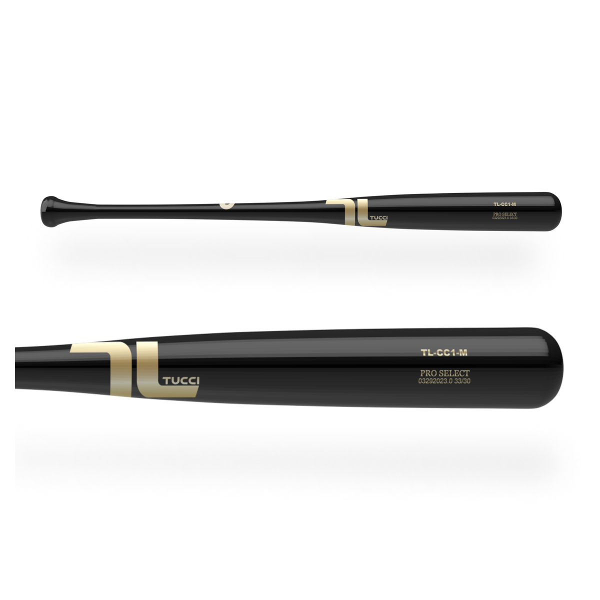 TUCCI TL-CC1 Pro Select Wood Bat in Black/Gold/Black