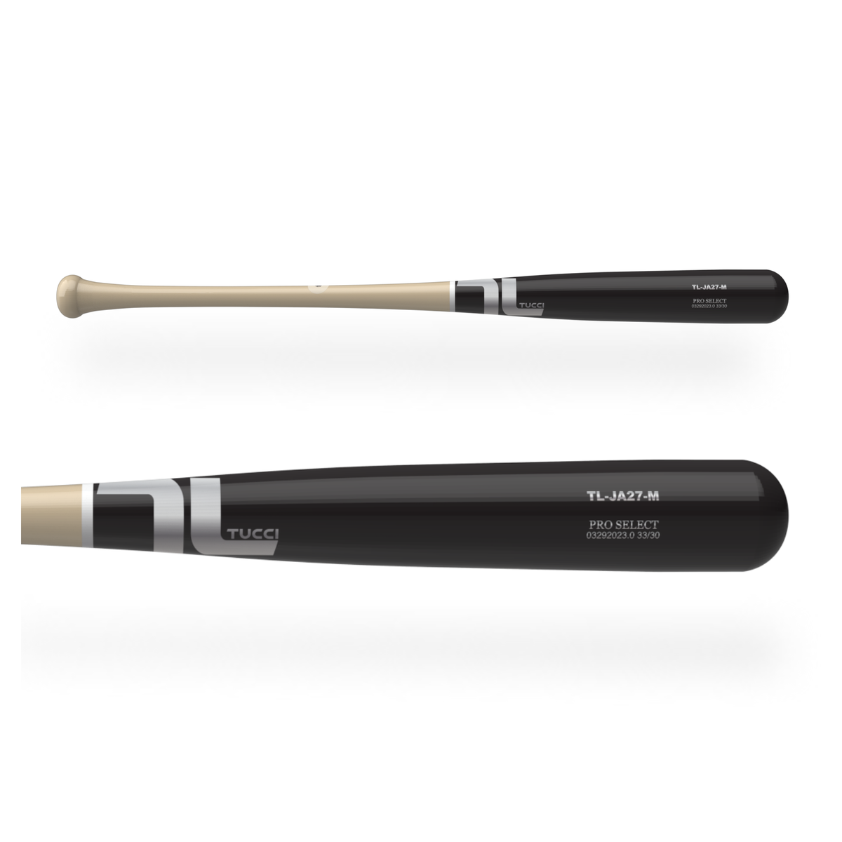 TUCCI TL-JA27 Pro Select Wood Bat in Natural/Silver/Black