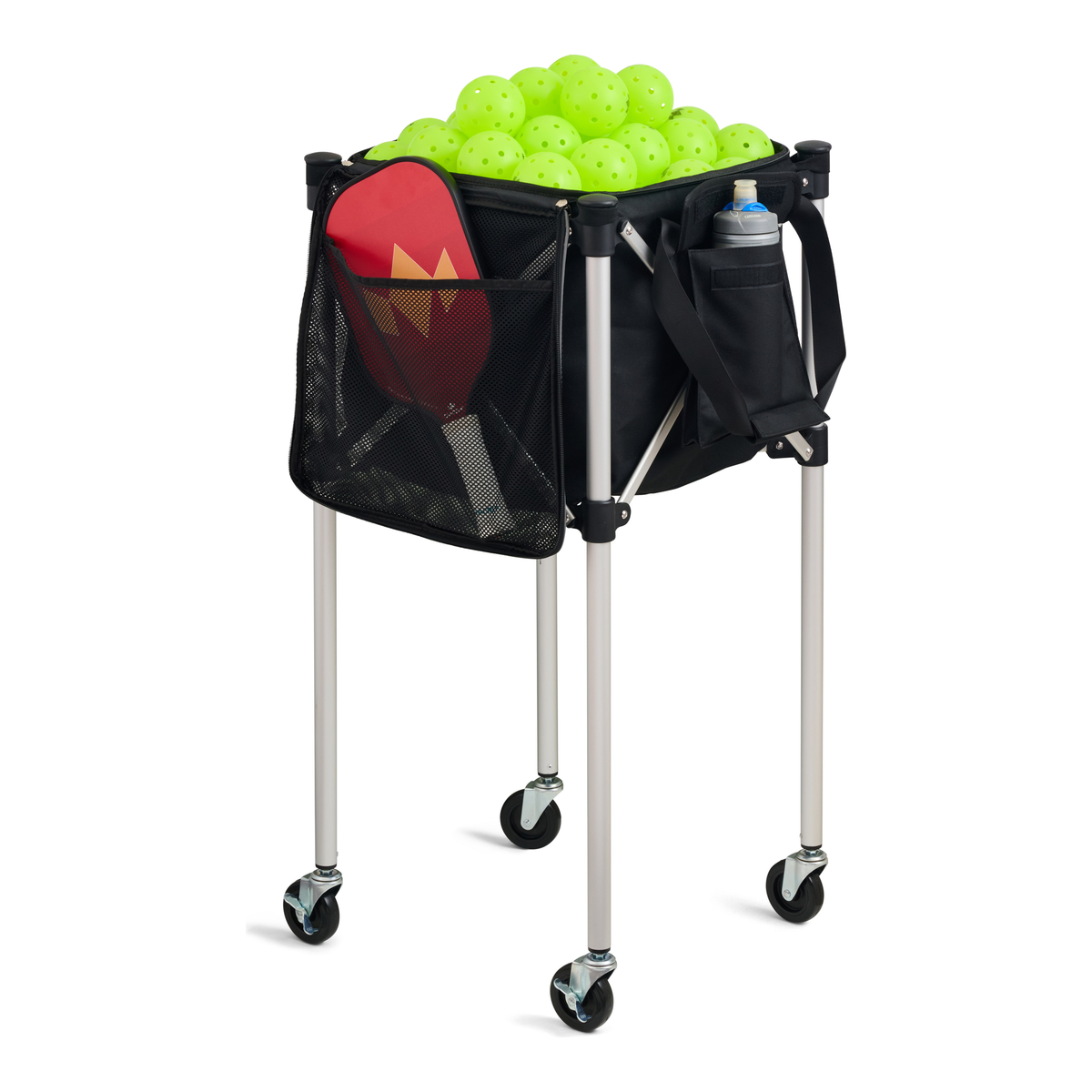 Racket Pets Ball Tote Replacement Bag for Teaching Carts in Black - on teaching cart with pickleballs
