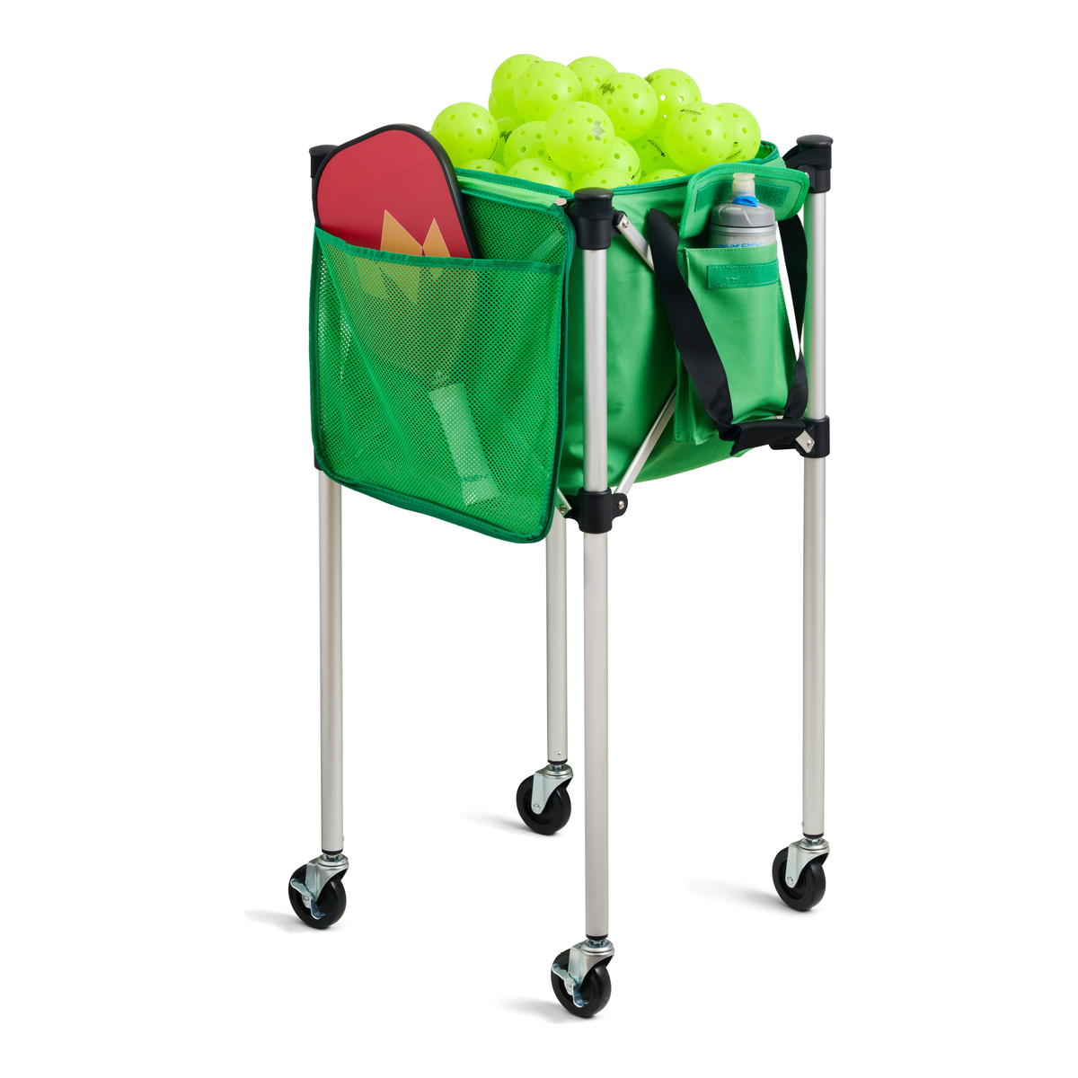 Racket Pets Ball Tote Replacement Bag for Teaching Carts in Green - on teaching cart with pickleballs