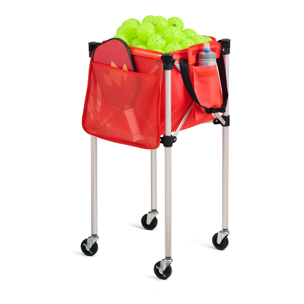 Racket Pets Ball Tote Replacement Bag for Teaching Carts in Orange - on teaching cart with pickleballs