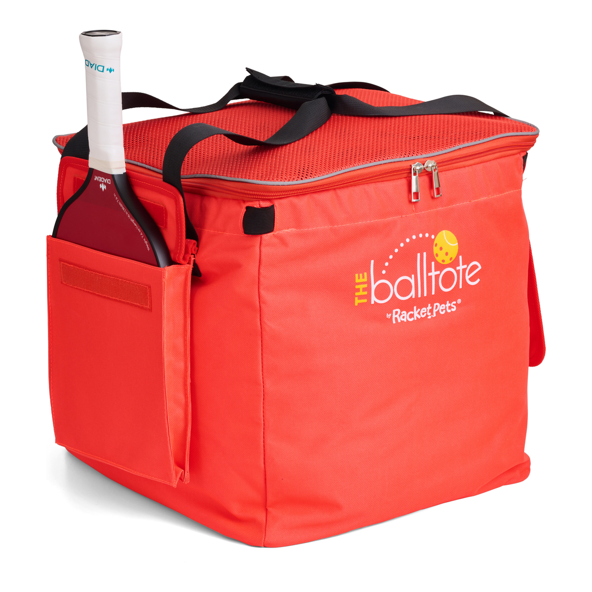 Racket Pets Ball Tote Replacement Bag for Teaching Carts in Orange - left side view