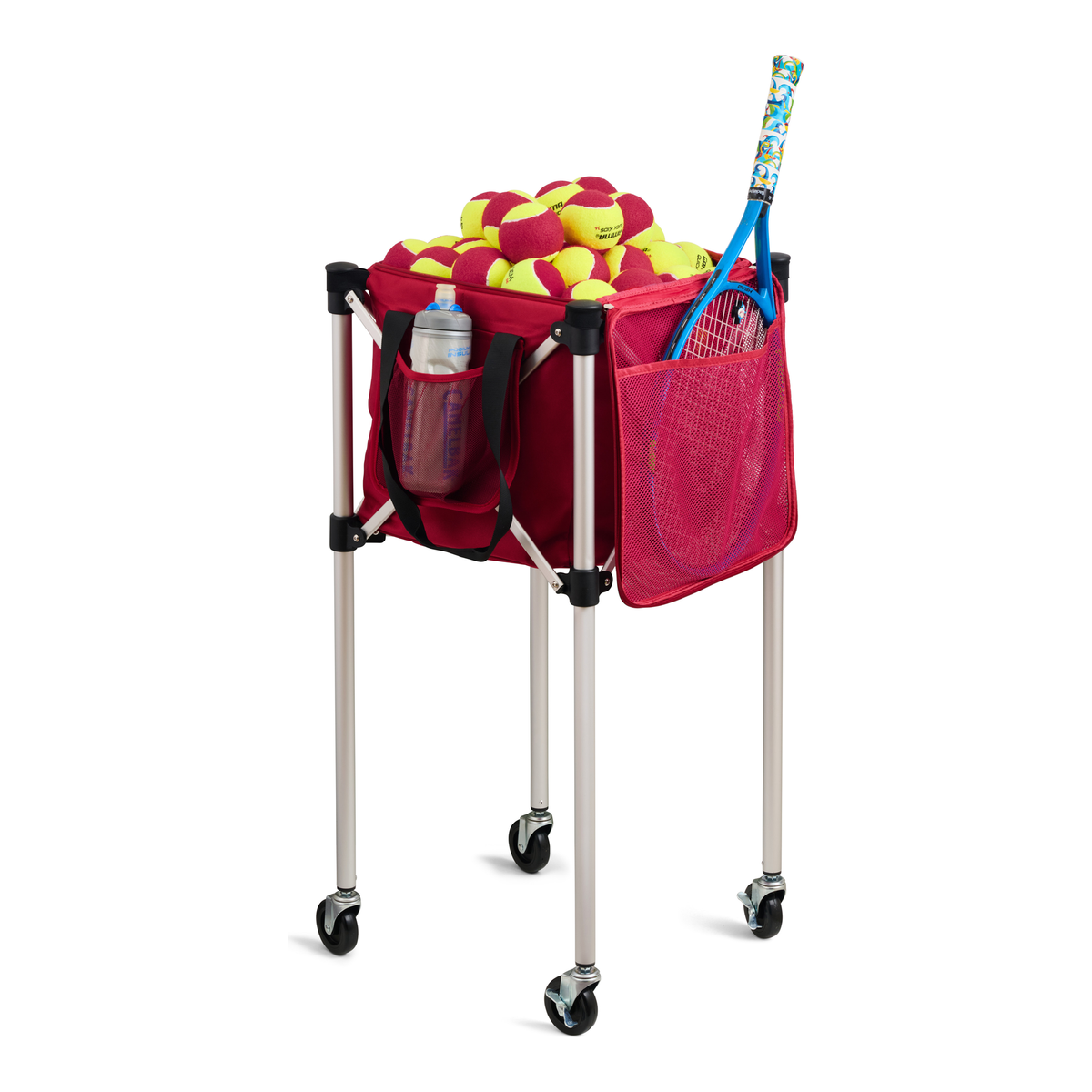 Racket Pets Ball Tote Replacement Bag for Teaching Carts in Red - on teaching cart with tennis balls