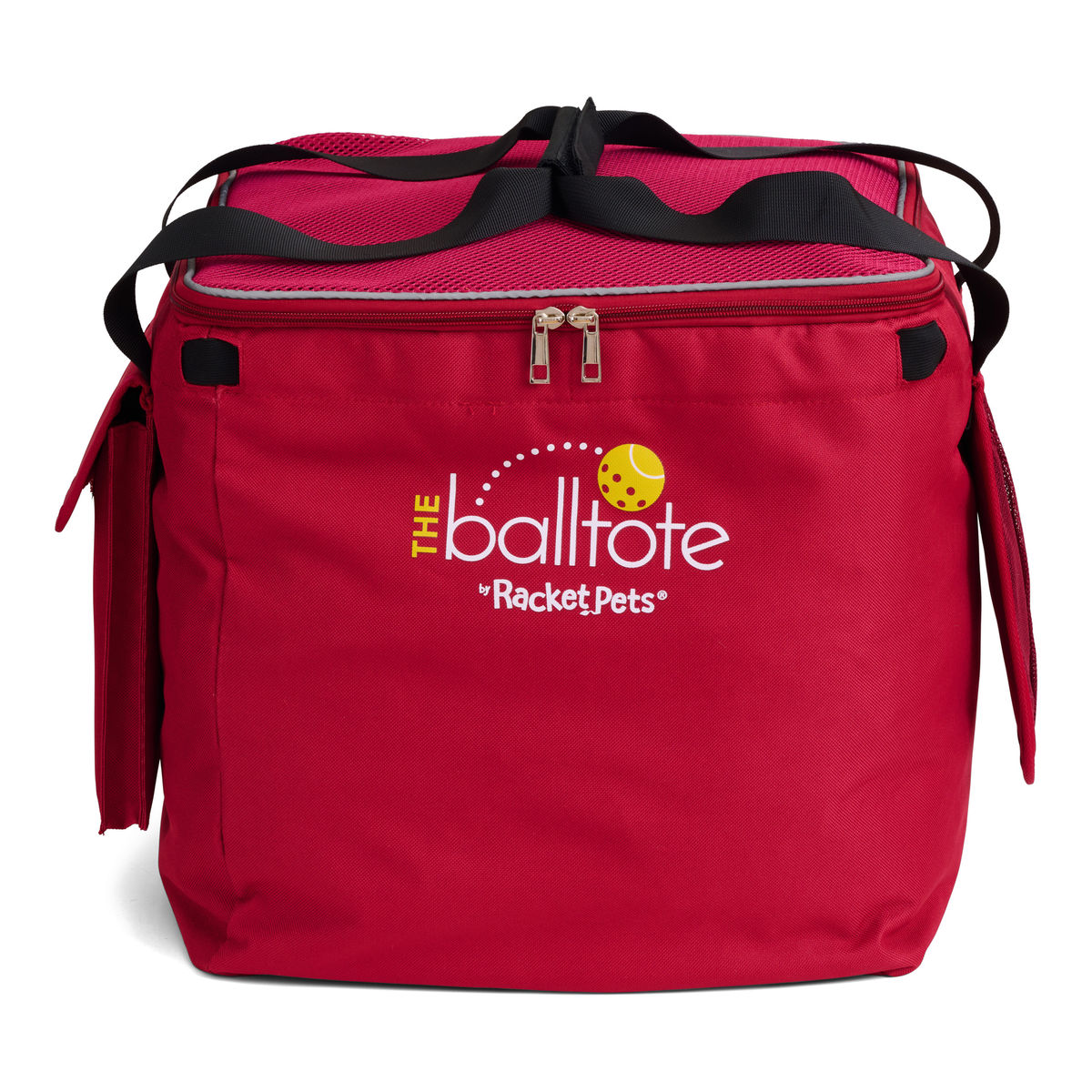Racket Pets Ball Tote Replacement Bag for Teaching Carts in Red - front view