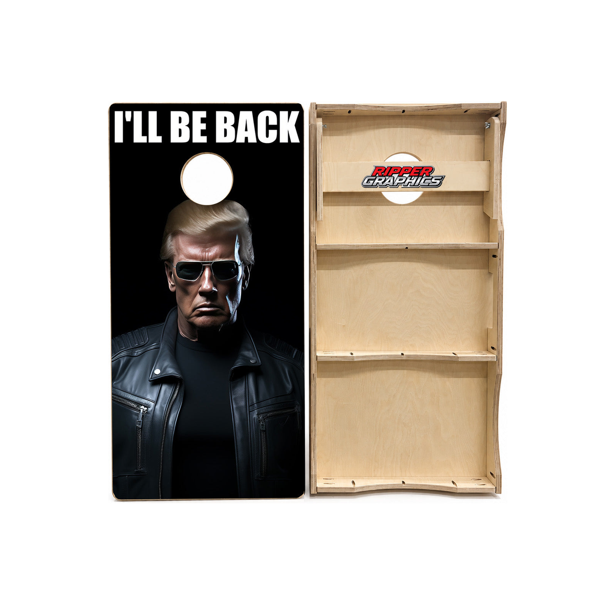 Trump I'll Be Back Cornhole Design product photo