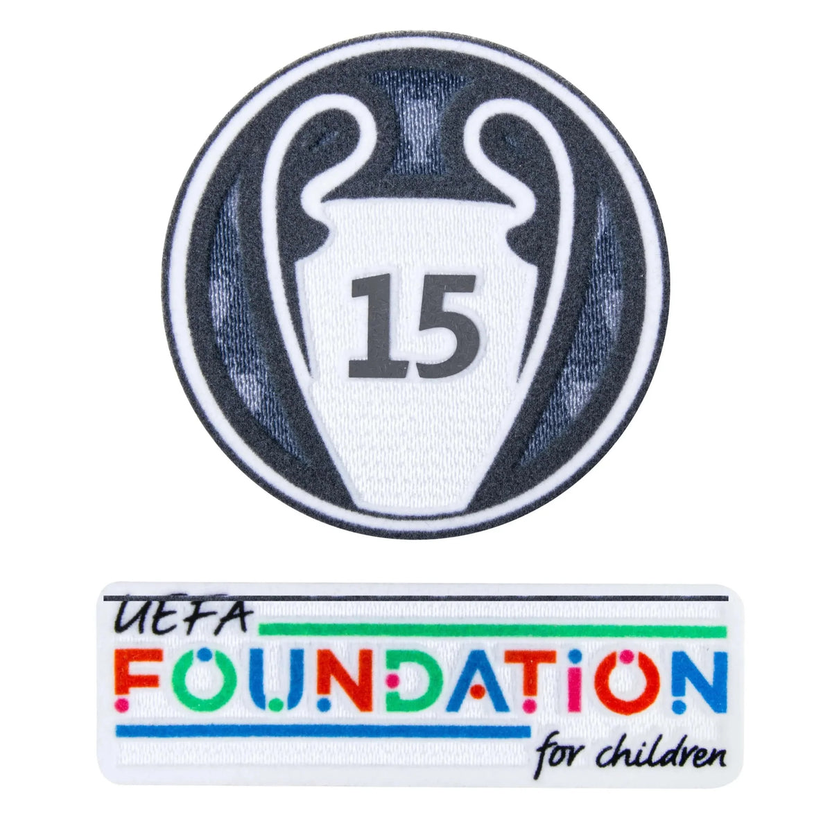 UEFA 2024-25 Real Madrid Champion League Trophy 15 Times Winner Patch Set (Foundation Patch Included)