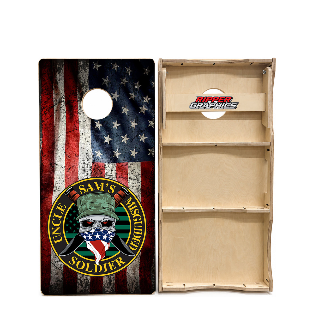 Uncle Sams Misguided Soldier Cornhole Design product photo