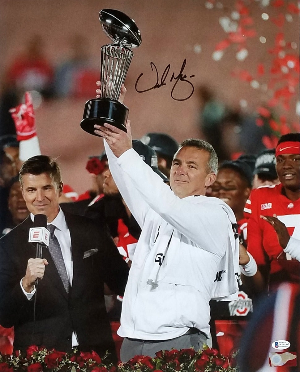 Urban Meyer Autographed Ohio State Buckeyes 2019 Rose Bowl Champions 16x20 Beckett Witnessed