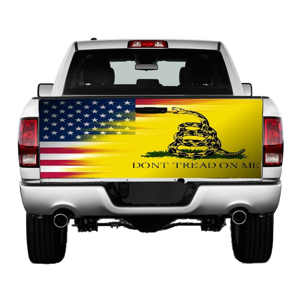 US Flag Don't Tread On Me Mix Tailgate Wrap Vinyl Graphic Decal Sticker product photo