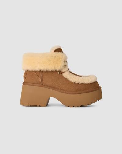 UGG Esmee Lace-up Boots Women's — Chestnut Suede Sheepskin