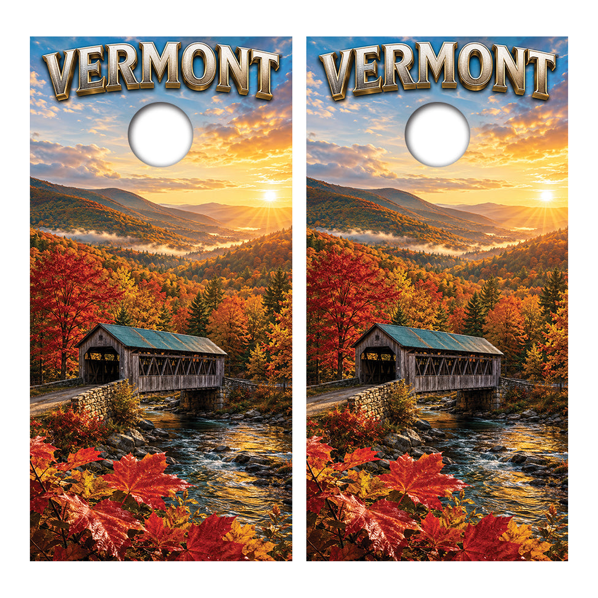 Vermont Fall Weekend Getaway Cornhole Design - Corn5127 - Great Call Athletics