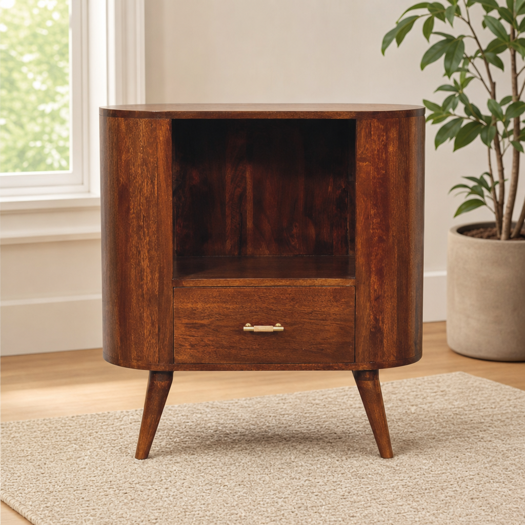 T-bar Cortez Chestnut Open Slot Cabinet