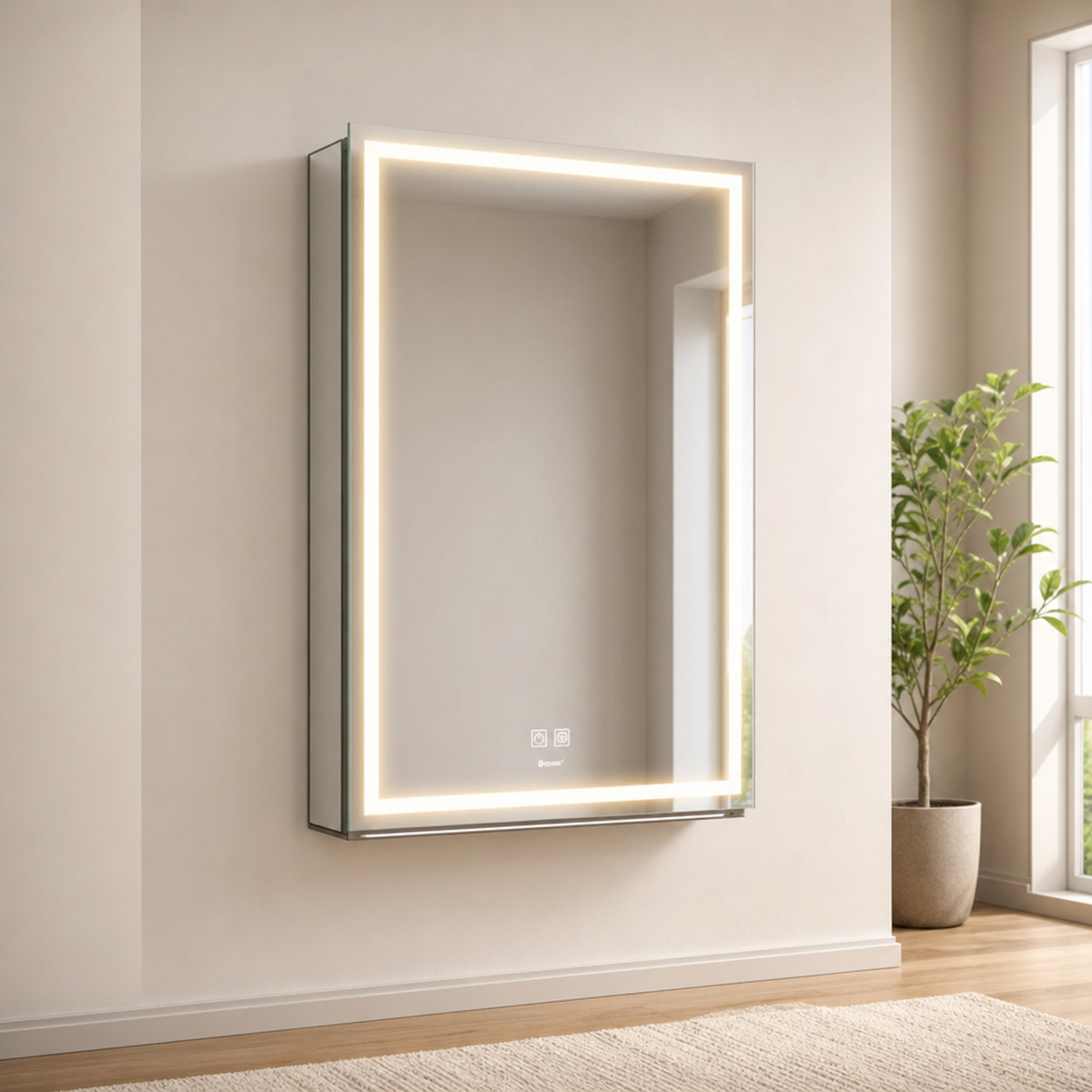 LED Mirror Medicine Cabinet with Adjustable Lighting, USB & Defogger