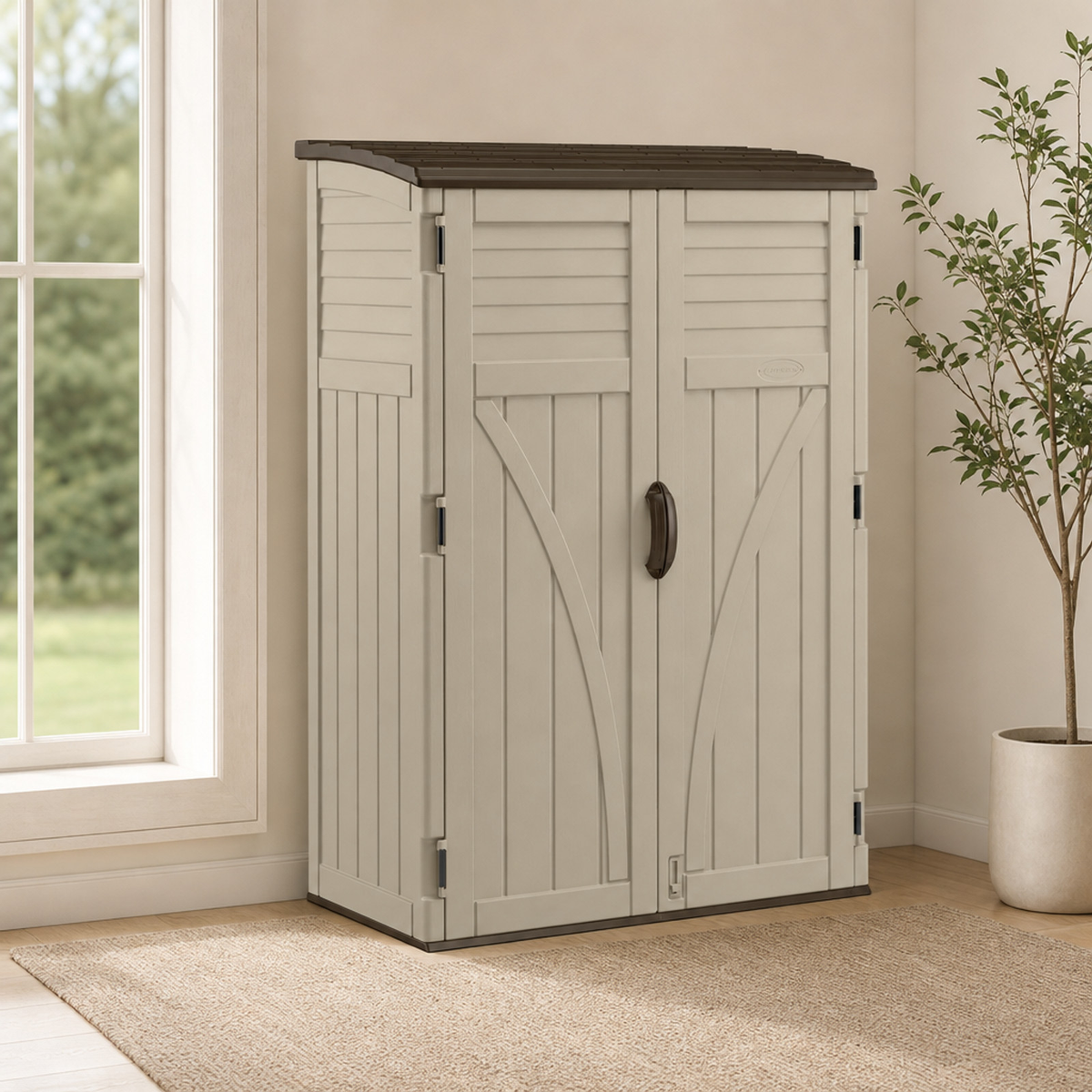 Vertical Outdoor Storage Cabinet, 54 cu. ft., Multi-wall Resin