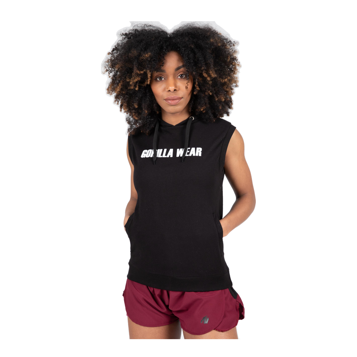 Virginia Sleeveless Hoodie - Black product photo