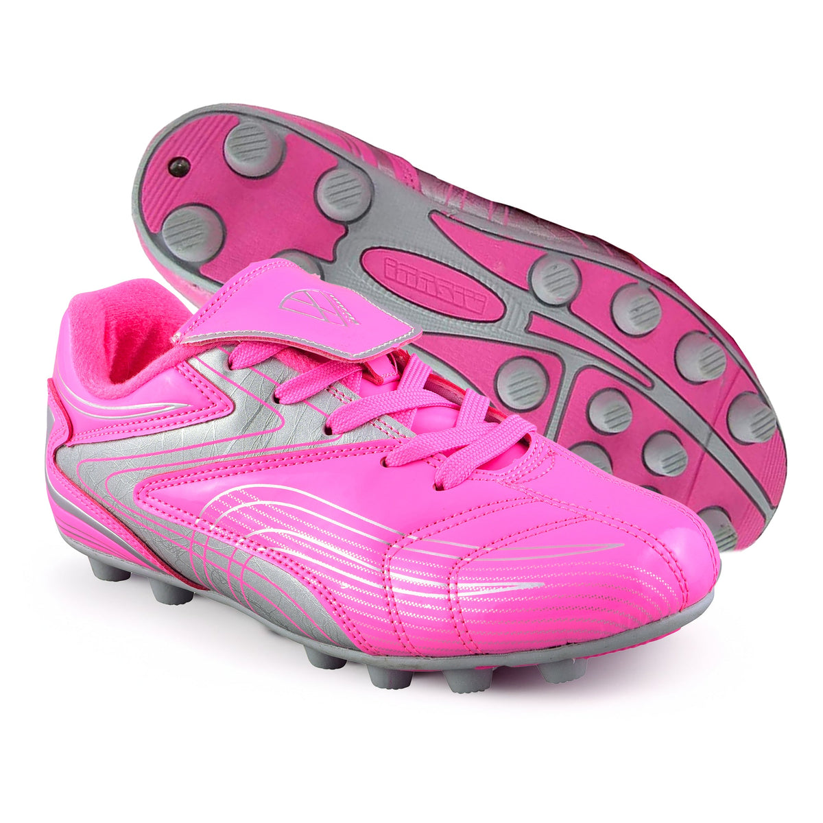 Vizari Striker Firm Ground Soccer Shoes – Pink/Silver