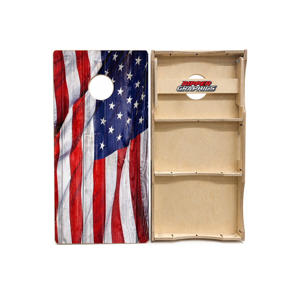 Waving American Flag Cornhole Design product photo